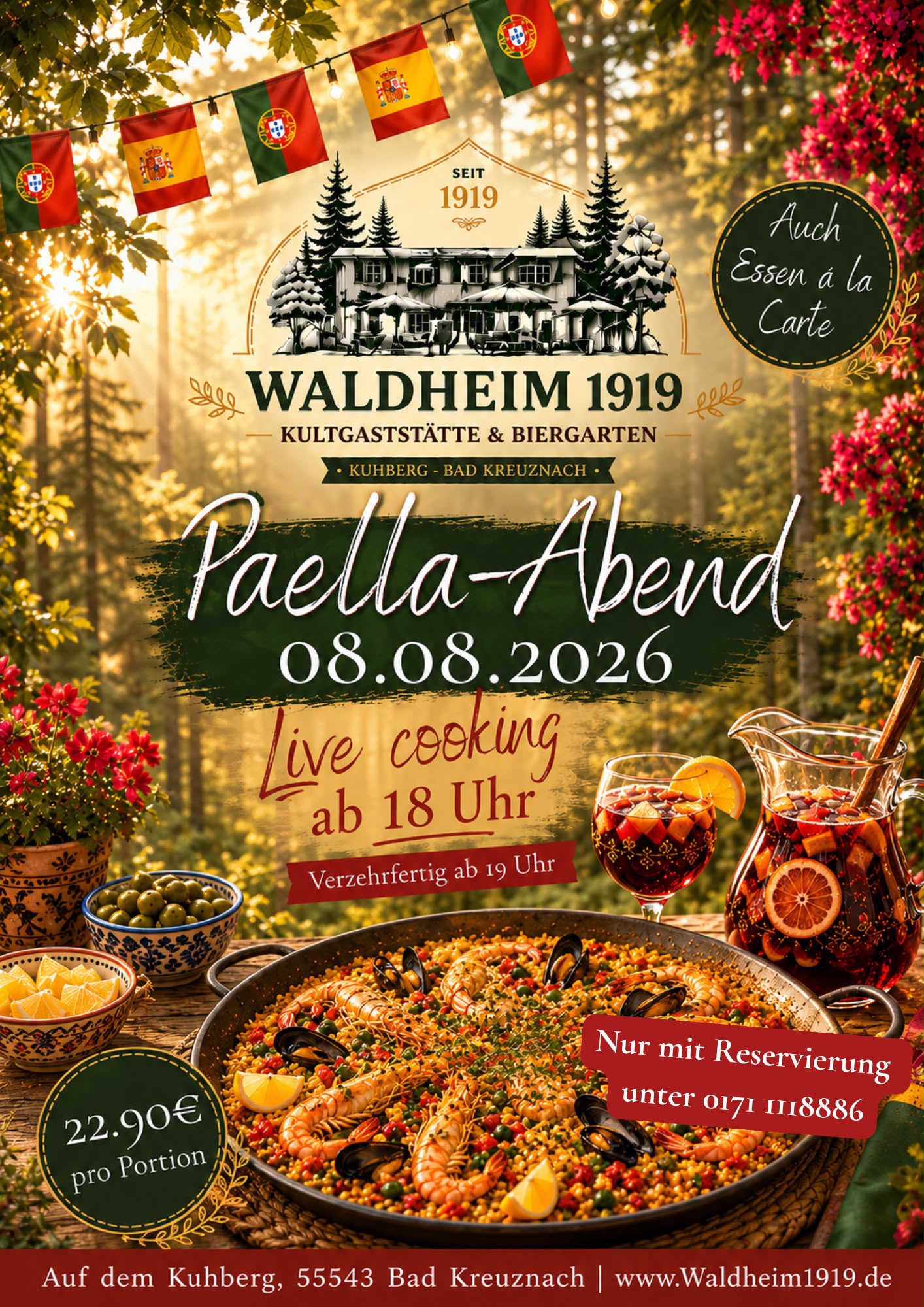 Paella-Abend im Waldheim 1919